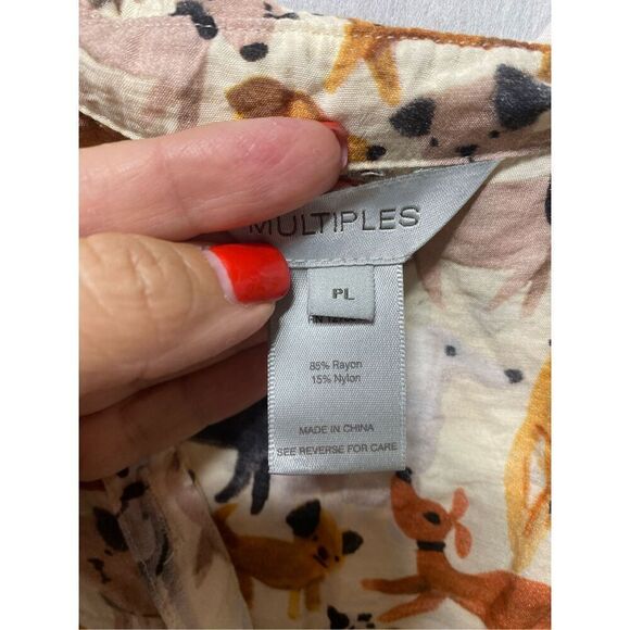 Multiples women’s dog printed blouse size L in petit - Picture 10 of 15